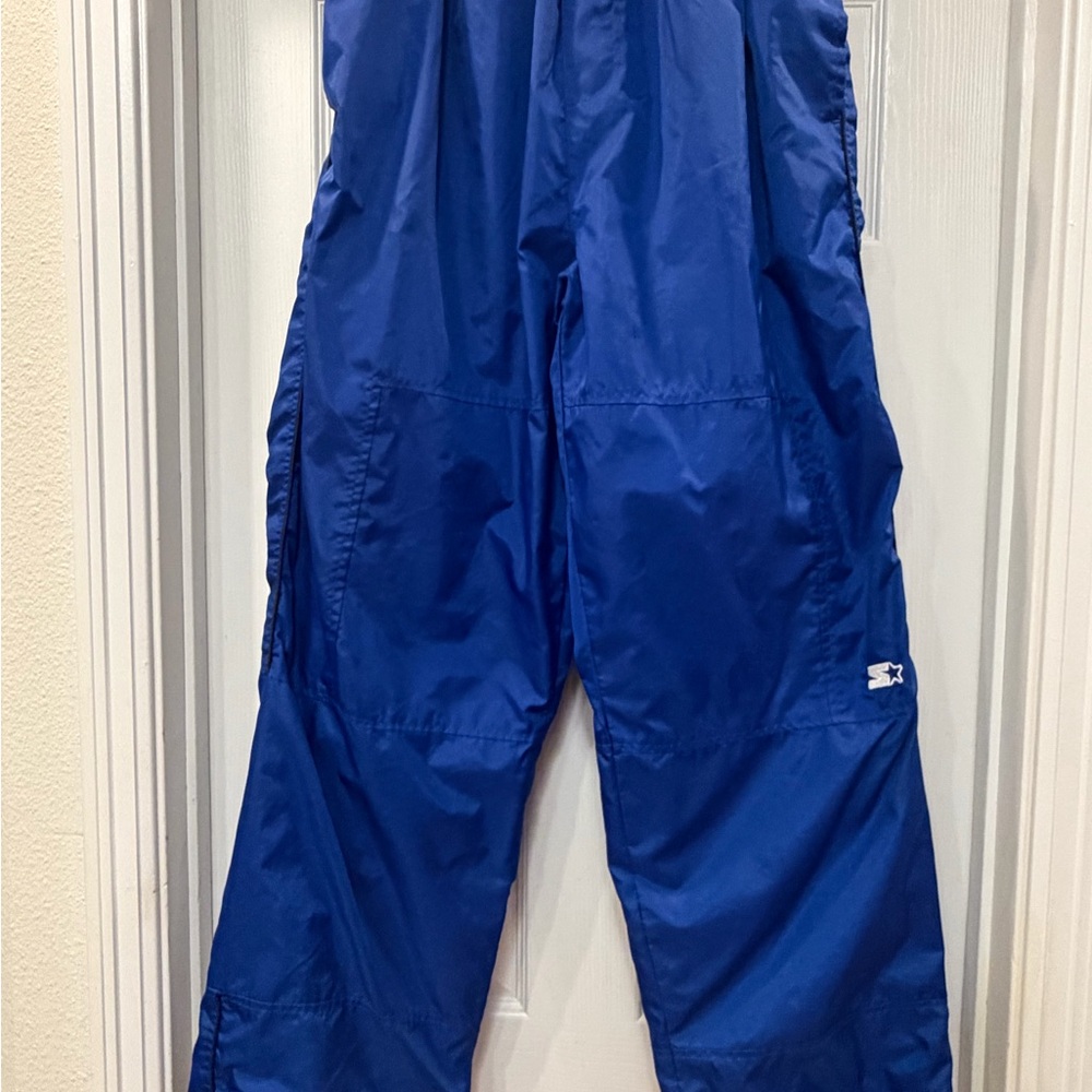 Starter Track Pants Mens Large Blue Lightweight Lined Elastic Waist Athletic
